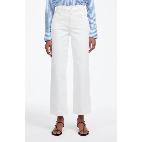 Madewell The Petite Perfect Vintage Wide-Leg Crop Jean - Tile White Size 29P NWT - Picture 1 of 7